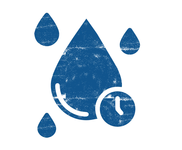 water drops with clock
