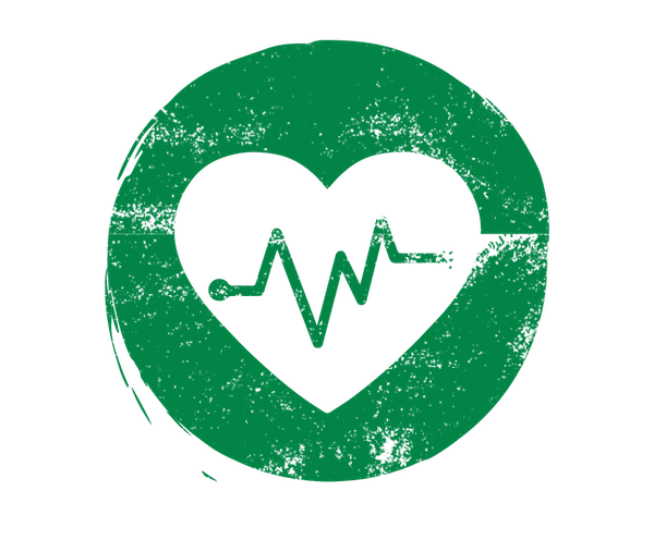 heart with EKG line