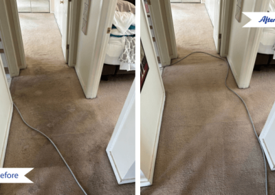 before and after hallway carpet cleaning