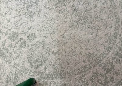 a rug cleaning in progress