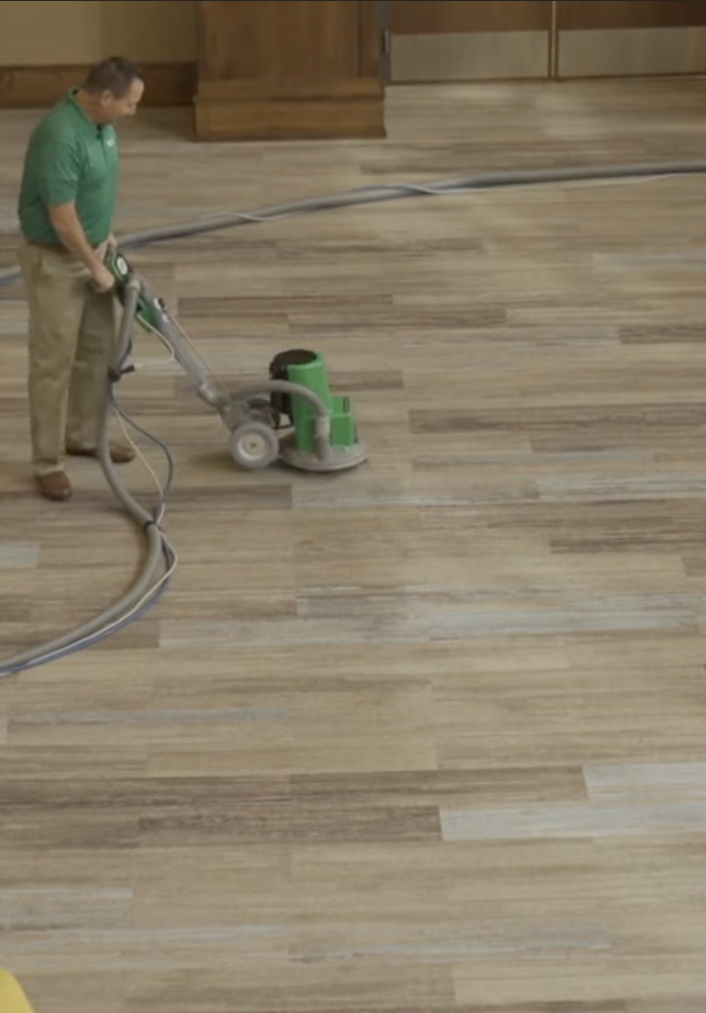new commercial cleaning in progress at a lobby